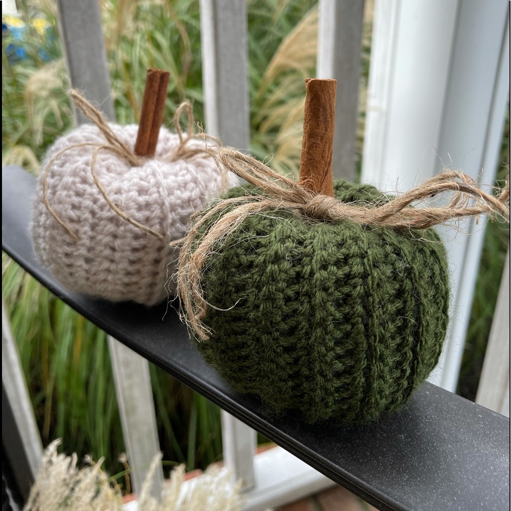 Two NEW (2) Crochet Pumpkins